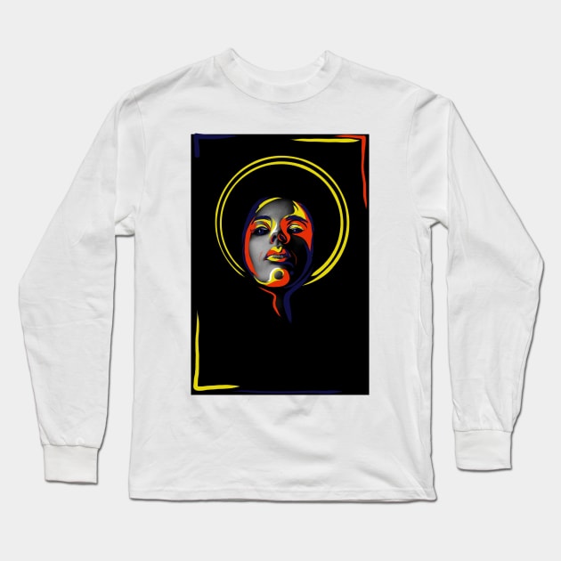 Bright woman on black Long Sleeve T-Shirt by LLLUID